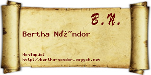 Bertha Nándor névjegykártya