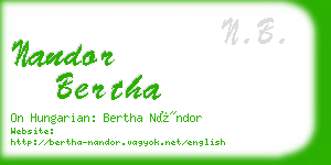 nandor bertha business card